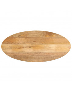 Piano Tavolo 140x50x3,8 cm Ovale in Legno Massello di Mango 2