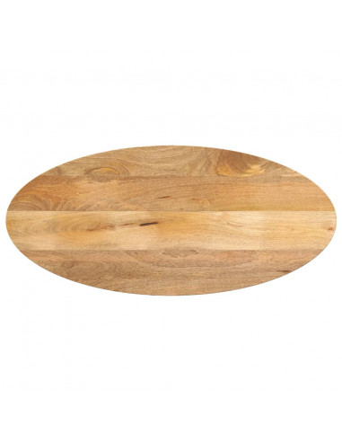 Piano Tavolo 140x50x3,8 cm Ovale in Legno Massello di Mango
