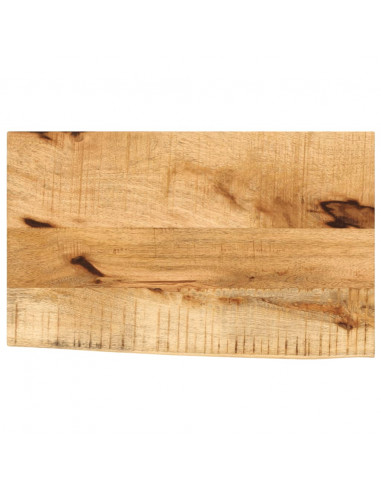 Piano Tavolo 50x30x3,8 cm Bordi Vivi Legno di Mango Grezzo