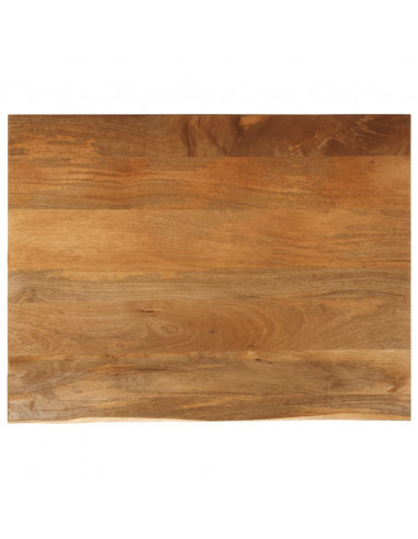Piano Tavolo Bordi Vivi 90x80x3,8 cm in Legno Massello di Mango