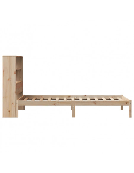 Letto Libreria senza Materasso 90x200 cm Legno Massello Pino