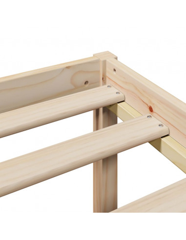 Letto Libreria senza Materasso 90x200 cm Legno Massello Pino