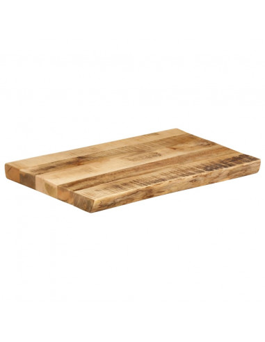 Piano Tavolo Bordi Vivi 70x40x3,8cm Legno Massello Mango Grezzo