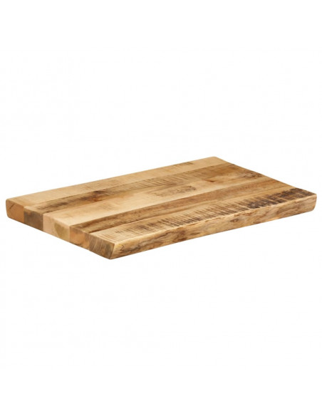 Piano Tavolo Bordi Vivi 70x40x3,8cm Legno Massello Mango Grezzo