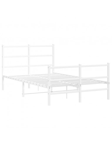 Giroletto con Testiera e Pediera Metallo Bianco 120x190 cm