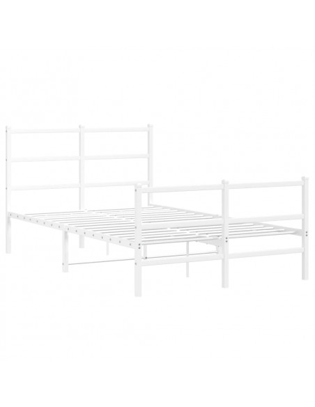 Giroletto con Testiera e Pediera Metallo Bianco 120x190 cm