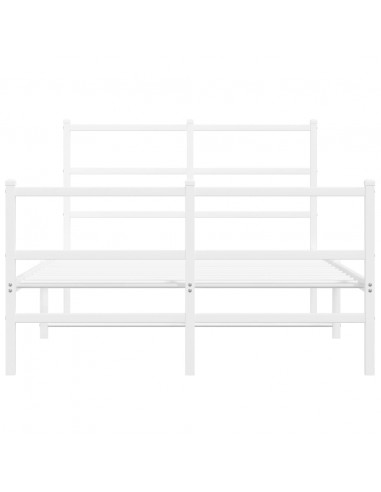 Giroletto con Testiera e Pediera Metallo Bianco 120x190 cm