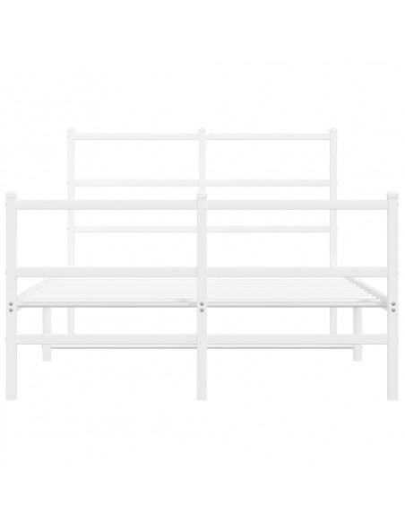 Giroletto con Testiera e Pediera Metallo Bianco 120x190 cm