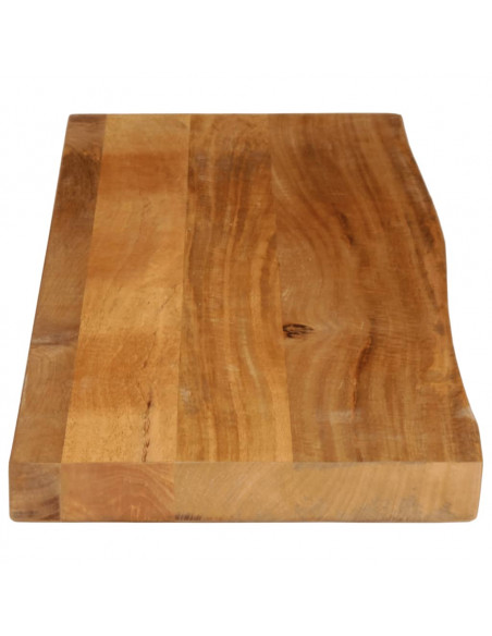 Piano Tavolo Bordi Vivi 110x30x2,5cm in Legno Massello di Mango