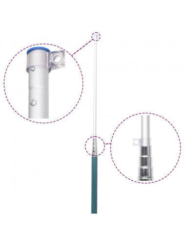 Asta Telescopica per Bandiere Argento 5,55 m in Alluminio