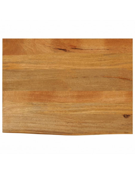 Piano Tavolo Bordi Vivi 80x60x2,5 cm in Legno Massello di Mango