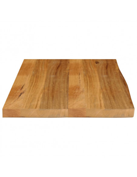 Piano Tavolo Bordi Vivi 80x60x2,5 cm in Legno Massello di Mango