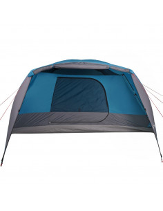 Tenda da Campeggio con Portico per 4 Persone Blu Impermeabile 2