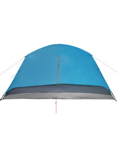 Tenda da Campeggio con Portico per 4 Persone Blu Impermeabile