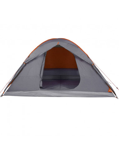 Tenda da Campeggio a Cupola 6 Persone Grigio e Arancione