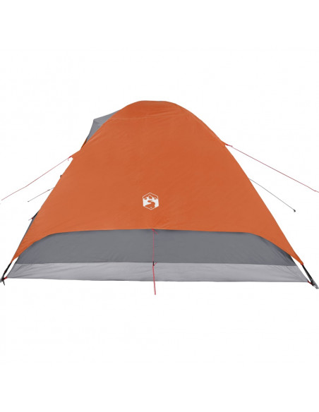 Tenda da Campeggio a Cupola 6 Persone Grigio e Arancione