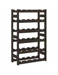Portabottiglie per 30 Bottiglie Nero Legno Massello di Pino 2