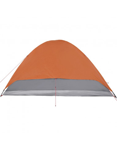 Tenda da Campeggio a Cupola 6 Persone Grigio e Arancione