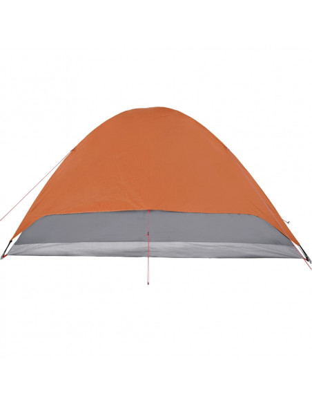Tenda da Campeggio a Cupola 6 Persone Grigio e Arancione