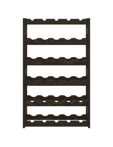 Portabottiglie per 30 Bottiglie Nero Legno Massello di Pino