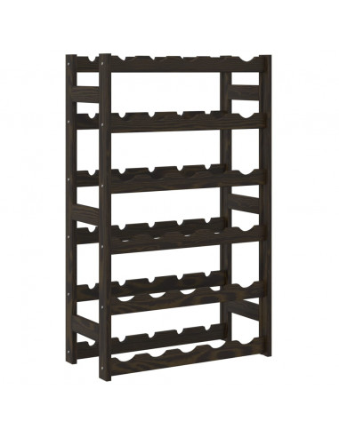 Portabottiglie per 30 Bottiglie Nero Legno Massello di Pino