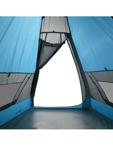 Tenda da Campeggio Tipi per 7 Persone Blu Impermeabile