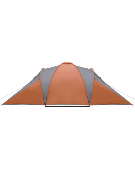 Tenda da Campeggio a Cupola 6 Persone Grigio e Arancione