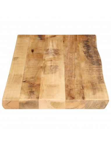 Piano Tavolo Bordi Vivi 80x40x2,5cm Legno Massello Mango Grezzo