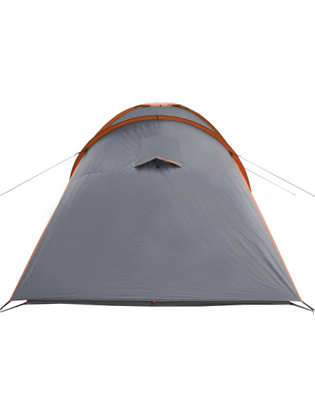Tenda da Campeggio a Cupola 6 Persone Grigio e Arancione
