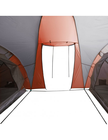 Tenda da Campeggio a Cupola 6 Persone Grigio e Arancione