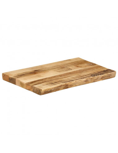 Piano Tavolo Bordi Vivi 50x40x3,8cm Legno Massello Mango Grezzo