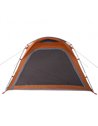 Tenda Campeggio 4 Persone Grigio e Arancione Impermeabile