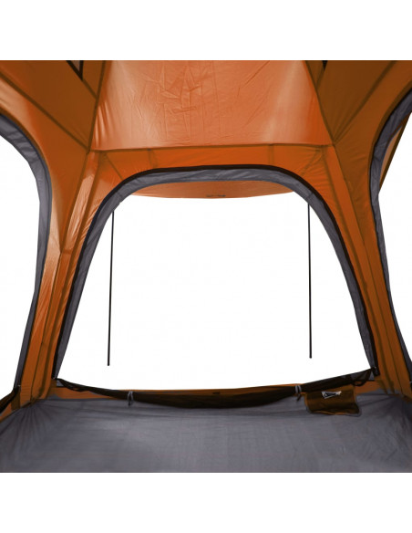 Tenda Campeggio 4 Persone Grigio e Arancione Impermeabile