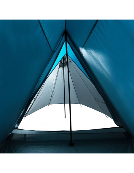 Tenda da Campeggio per 3 Persone Blu Impermeabile