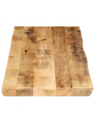 Piano Tavolo Bordi Vivi 140x40x3,8 cm Legno di Mango Grezzo