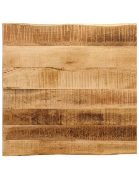 Piano Tavolo Bordi Vivi 80x80x3,8cm Legno Massello Mango Grezzo