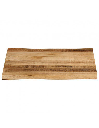 Piano Tavolo Bordi Vivi 80x80x3,8cm Legno Massello Mango Grezzo