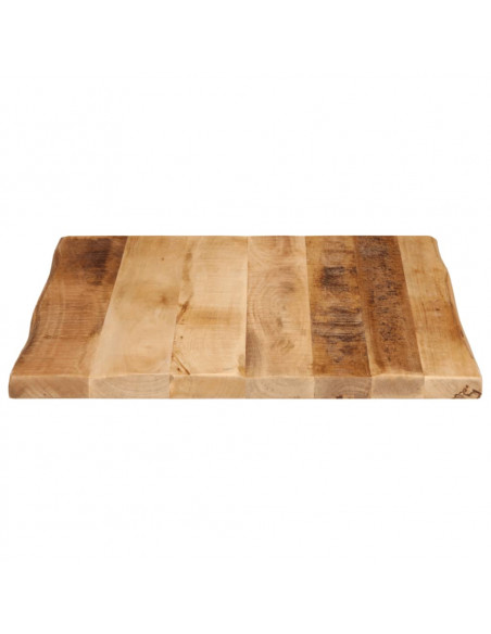 Piano Tavolo Bordi Vivi 80x80x3,8cm Legno Massello Mango Grezzo
