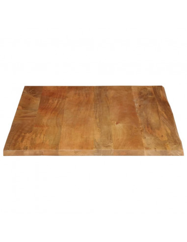 Piano Tavolo Bordi Vivi 100x80x2,5 cm Legno Massello di Mango