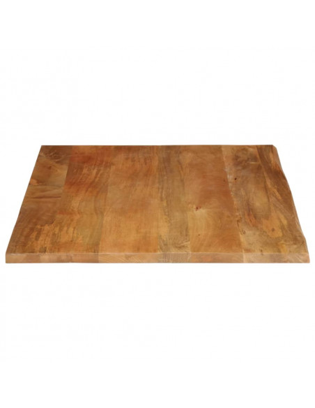 Piano Tavolo Bordi Vivi 100x80x2,5 cm Legno Massello di Mango