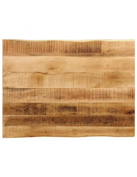 Piano Tavolo Bordi Vivi 70x60x2,5cm Legno Massello Mango Grezzo