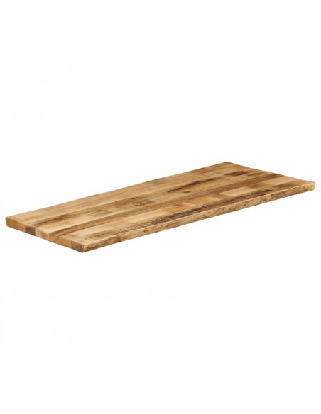 Piano Tavolo Bordi Vivi 140x60x2,5 cm Legno di Mango Grezzo