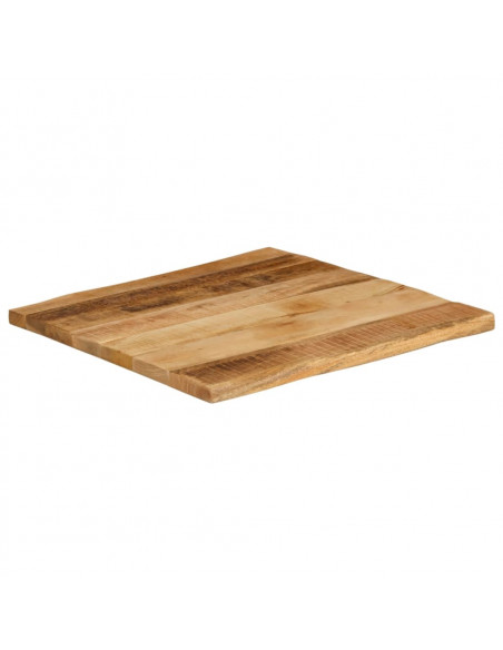 Piano Tavolo Bordi Vivi 40x40x3,8cm Legno Massello Mango Grezzo