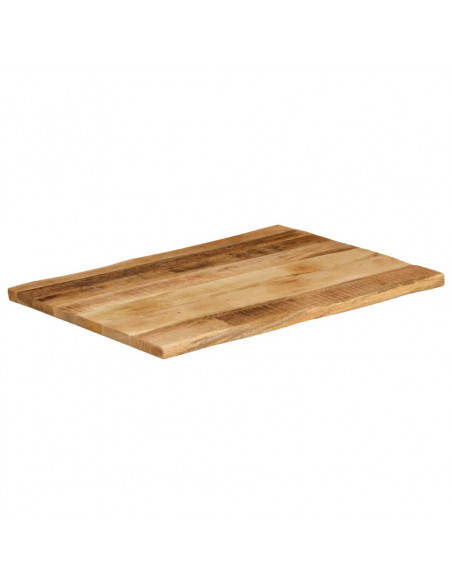 Piano Tavolo Bordi Vivi 80x60x3,8cm Legno Massello Mango Grezzo