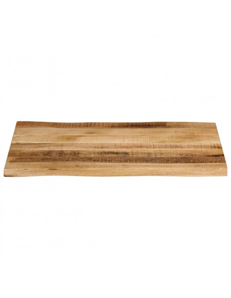 Piano Tavolo Bordi Vivi 80x60x3,8cm Legno Massello Mango Grezzo