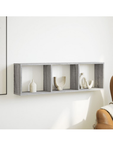 Mobile a Parete 100x16x30 cm Grigio Sonoma in Legno Multistrato
