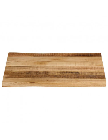 Piano Tavolo Bordi Vivi 60x60x3,8cm Legno Massello Mango Grezzo