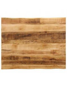 Piano Tavolo Bordi Vivi 90x80x3,8cm Legno Massello Mango Grezzo 2