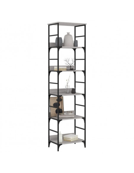 Libreria Grigio Sonoma 50x33x188,5 cm in Legno Multistrato