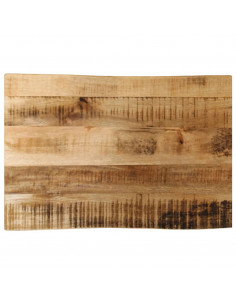 Piano Tavolo Bordi Vivi 60x40x2,5cm Legno Massello Mango Grezzo 2